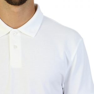 Men's long durability Modern Fit Polo Print White